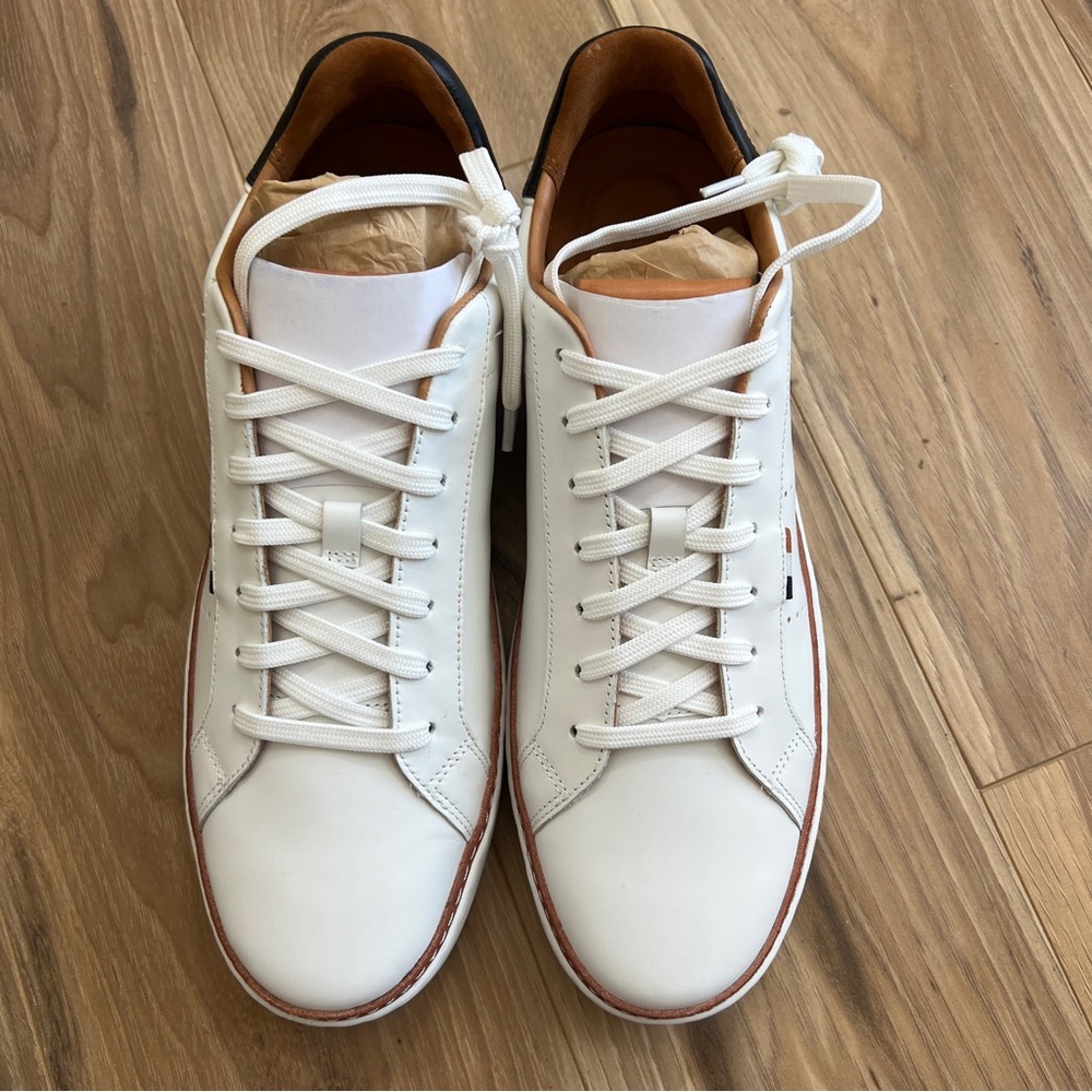 Allen Edmonds Alpha LaceUp white leather sneaker | 9.5